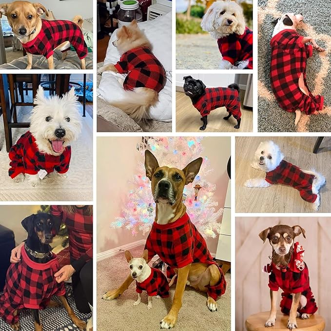 SCENEREAL Dog Pajamas for Small Medium Large Dogs Boys Girls - Soft Pet Sweater Clothes Warm Puppy Onesie Outfits for Doggie Winter Christmas - Dog Jammies Pjs