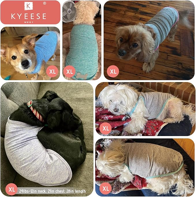KYEESE 2 Pack Dog Shirts Quick Dry Soft Stretchy Dog T-Shirts with Reflective Label Tank Top Sleeveless Vest Sun Protection Pet Clothes for Small Medium Dogs, X-Large, Grey+Hotpink