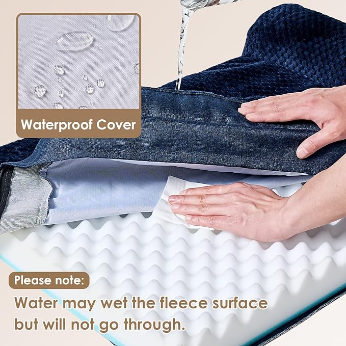 EHEYCIGA Memory Foam Dog Bed XLarge Sized Dogs, Extra Large Dog Bed Orthopedic with Washable Removable Cover, Waterproof XL Pet Bed Couch for Crate, 41x27x6 Inches, Navy Blue