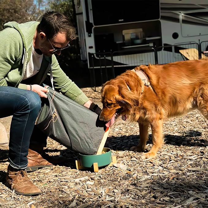 FXW Dog Food Travel Bag，Large Capacity for Travel Kibble Storage Perfect for RV Road Trips, Camping, Longterm Dog Boarding Gear Accessories Gray, 42 Cups