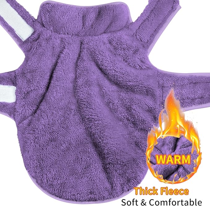Malier Dog Winter Coat, Reversible Fleece Dog Cold Weather Coats, Windproof Warm Snow Puppy Jacket Vest Pet Clothes for Small Medium Large Dogs (Purple, X-Large)