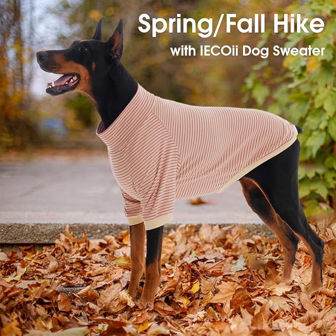 IECOii 2 Pack XXXL Dog Fleece Sweater for Extra Large Dogs, Warm Dog Turtleneck with Stretch for Doberman Sweater, Fall Winter Pullover Dogs Sweatshirt with Sleeve, Outdoor Sweaters for Walking, 3XL