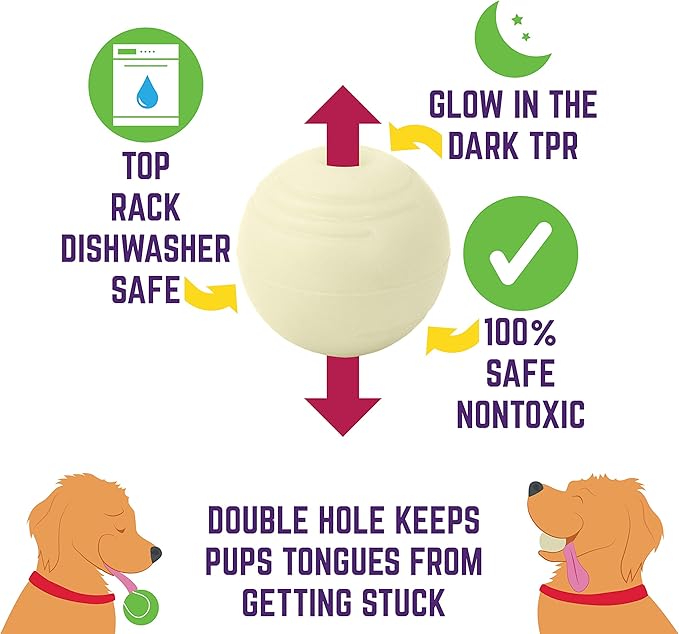 Chew King 2 Piece Glowing Fetch Ball
