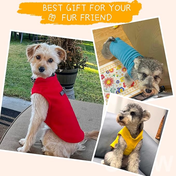 BEAUTYZOO Dog Fleece Vest Sweater Winter Jacket for Small and Medium Dogs with D-Ring Leash Cold Weather Coat Hoodie for XS S M Dogs Boy or Girls, Blue XS