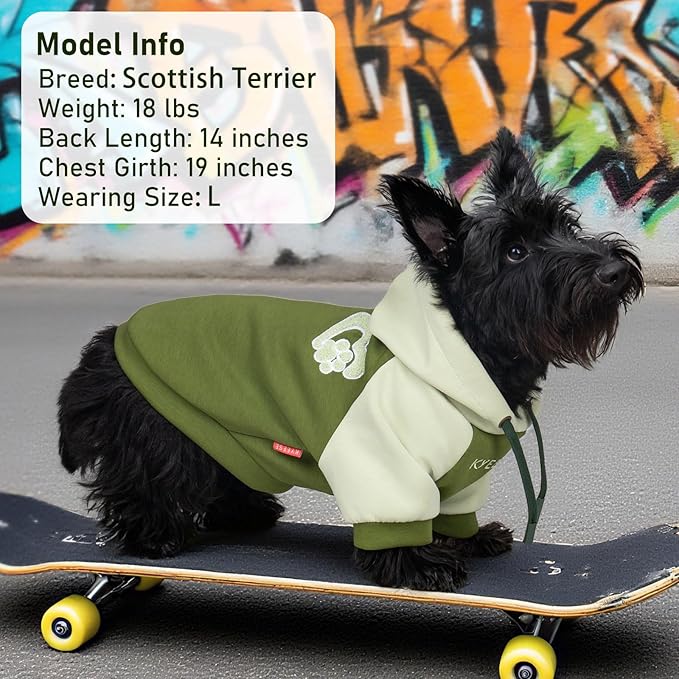 KYEESE Dog Hoodie Stretchy Dog Clothes for Large Dogs Comfort Dogs Winter Coat Pets Sweater with Leash Hole Warm Pet Clothes with Drawstring Soft Pet Sweatshirt Pets Coat for Cold Weather