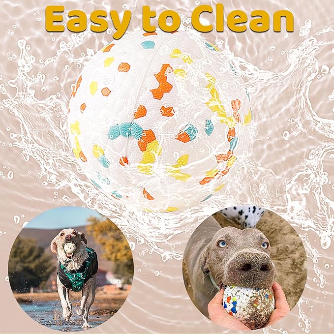 Dog Balls, Indestructible Dog Toy Ball for Aggressive Chewers, Durable High Elasticity Interactive Ball for Training Dog Catch and Fetch, Large Medium Small Dog and Puppies(Orange, 3in, 2pcs)