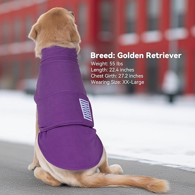 cyeollo Small Dog Sweater, Soft Fleece Sweaters Turtleneck Doggy Sweatshirt Warm Fall Winter Vest Stretchy Pet Clothes for Puppy Soft Doggie Coat Girl & Boy, Purple S