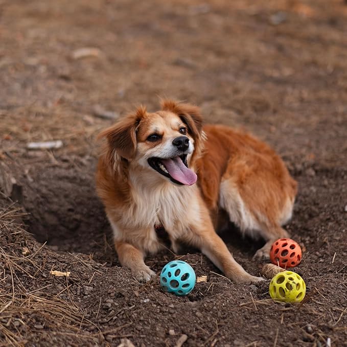 Messy Mutts Totally Pooched Huff'n Puff Ball | 3.1” TPR Puzzle Ball for Dogs | 2-in-1 Durable Interactive Toy and Tooth Cleaner | Orange