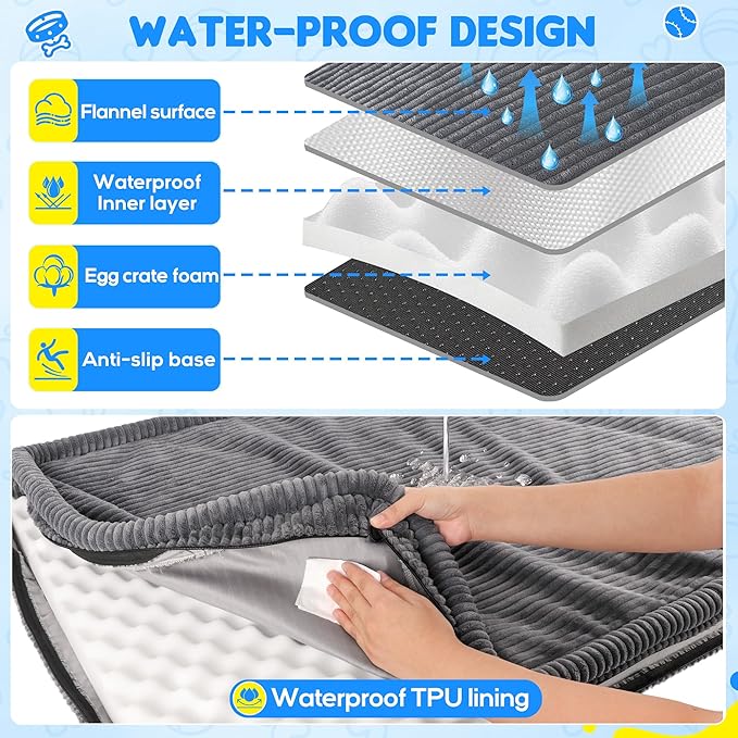 Loiion Dog Car Bed, Non-Slip Backseat Extender Pet Mat, Removable Washable Dog Bed for SUVs, Sedans & Trucks, Anti-Slip Travel Bed for Dogs, Easy Clean & Scratch-Proof & Comfort (50"x24.6")