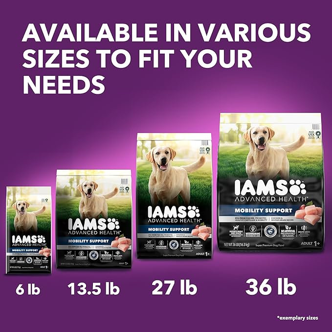IAMS Advanced Health Mobility Support Chicken and Whole Grain Recipe Adult Dry Dog Food, 27 lb. Bag