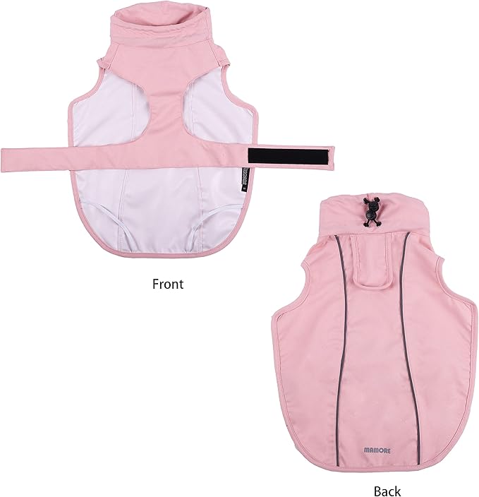 Adjustable Waterproof Dog Raincoat for Dogs,Lightweight Pet Rain Jacket Puppy Clothes with Reflective Strip for Small Medium Large Dogs (Pink, Small)