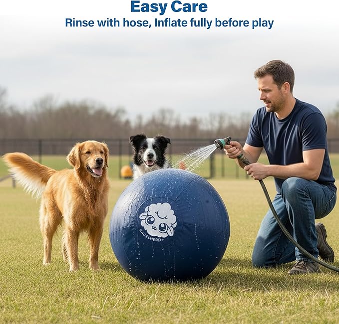 Race&Herd 18" Original XXL Herding Ball for Dogs - Giant Herding Dog Ball Australian Shepherds, Herding Toys, Dog Training Toy for Small Breeds, Dog Toy for Outdoor Play (for Small Dogs, Yellow)