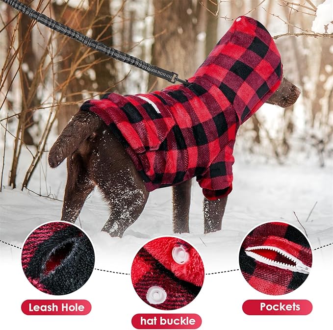 SlowTon Dog Hoodie Tie Dye - Warm Dog Sweater Hoodies with Pocket, Fall Winter Dogs Coat Jacket Pet Outfit Puppy Hooded Sweatshirt Clothes for Small Medium Large Dogs Boy Girl (Red, 3XL)