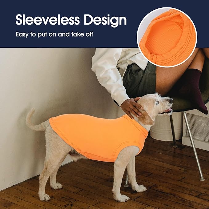 IECOii 2 Pack Extra Large Dog T-Shirt,Breathable & Lightweight Dog Tshirts Vest for Summer Wearing -Fade-Resistant, Easy to Put On – Machine Washable,Fit for Doberman Great Dane,Orange+Stripes,4XL