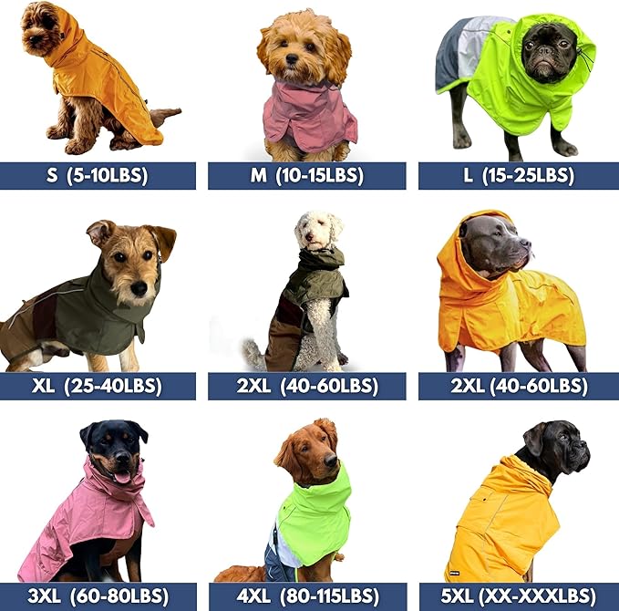 Spark Paws Dog Raincoat, Waterproof Windproof Rain Jacket, for Small Medium Large Extra Large Dogs, Reflective Breathable Full-Body Coverage Dry Suit - Pink Lilac Purple - M