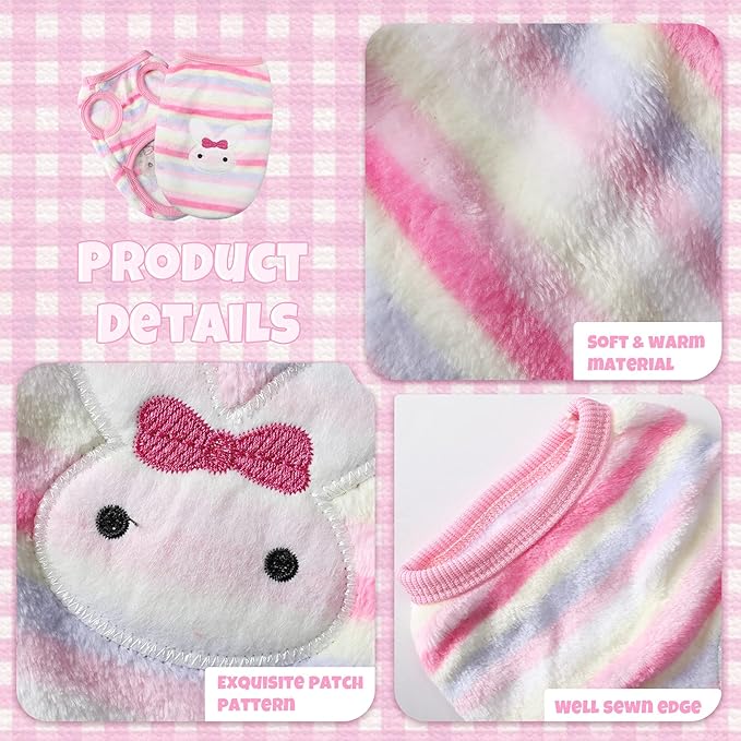6 Pcs Puppy Clothes for Christmas Winter Warm Cute Pet Sweaters Flannel Dog Vest Paw Print Cat Clothes for Chihuahua Dachshunds Male Female Puppy(Animal Pattern,M(Body Length:11.8” Chest:15.7”))