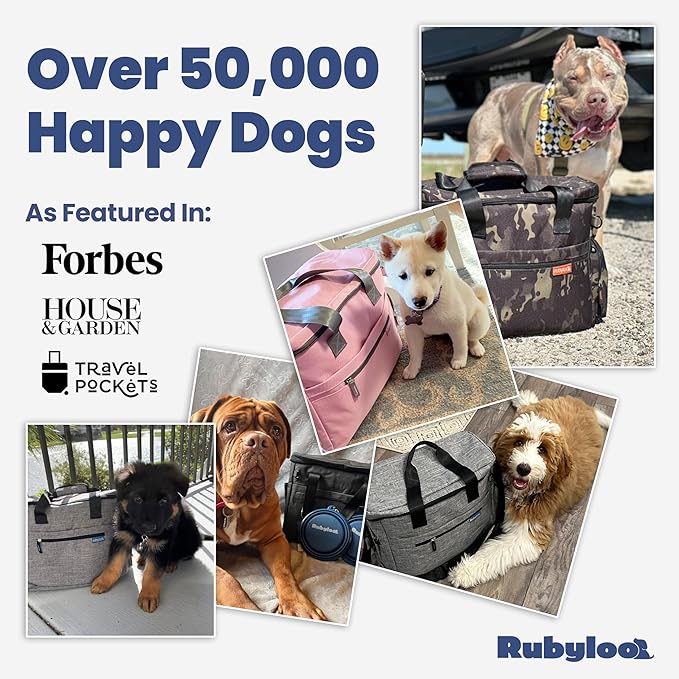 The Original Doggy Bag™ - Complete Dog Travel Bowl Bag for Supplies with 2 BPA-Free Travel Dog Bowls & 2 Food Containers - Traveling Kit for Road Trips, Camping, Weekend Away or Doggy Gift - Beige