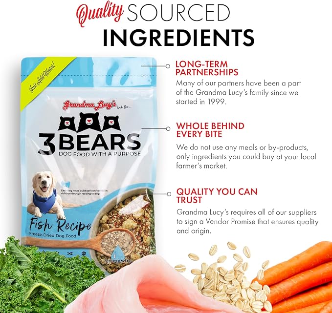 Grandma Lucy's 3 Bears Fish Dog Food - 3lb