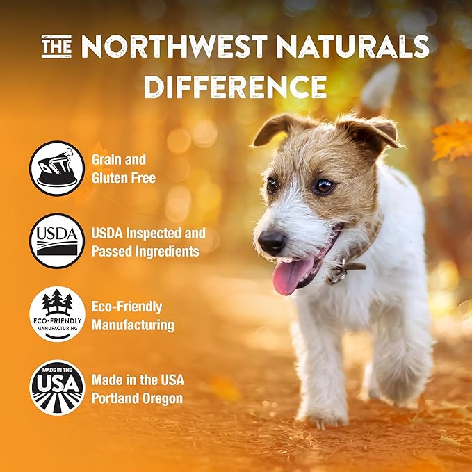 Northwest Naturals Freeze-Dried Chicken Dog Food - Bite-Sized Nuggets - Grain-Free, High-Protein, Raw Diet, Human-Grade Ingredients, All Natural, Premium Quality, Healthy & Nutritious - 12 Oz