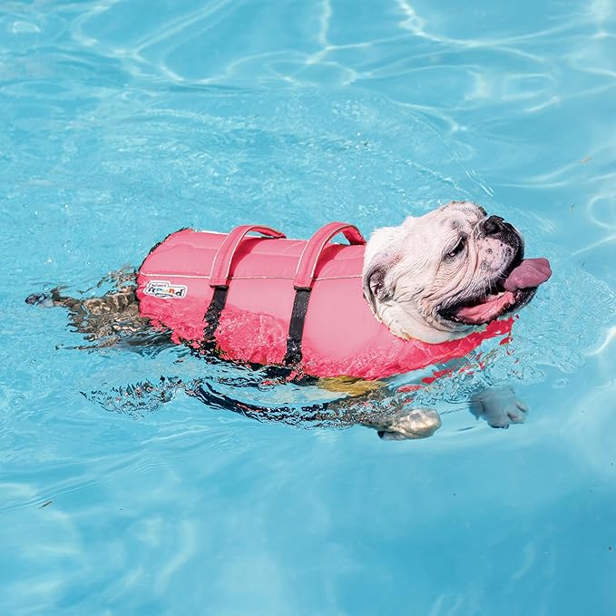 Outward Hound Granby Splash Dog Life Jacket, High-Buoyancy Dog Life Vest for Swimming, Boating, and Water Safety, XS, Pink