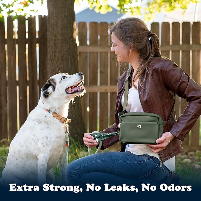 Puppington Certified Home Compostable Poop Bags - ASTM D6400 Compliant - 180 Extra Thick Bags - Plant Based - Pairs with Puppington 3-in-1 Bag & Fits all Standard Poop Bag Dispensers (Basil Green)