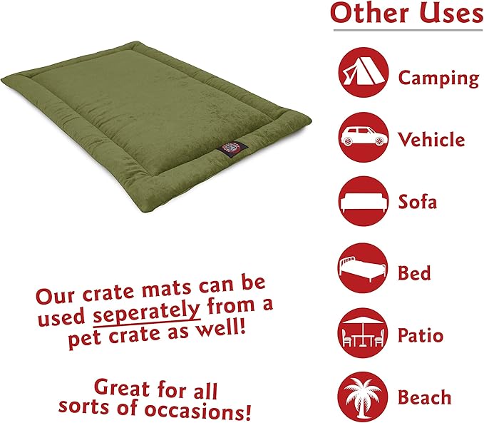Majestic Pet Orthopedic Memory Foam Dog Crate Mat - Plush Pet Bed Pad for Crates & Kennels | USA Crafted | 42"x26" Villa Fern