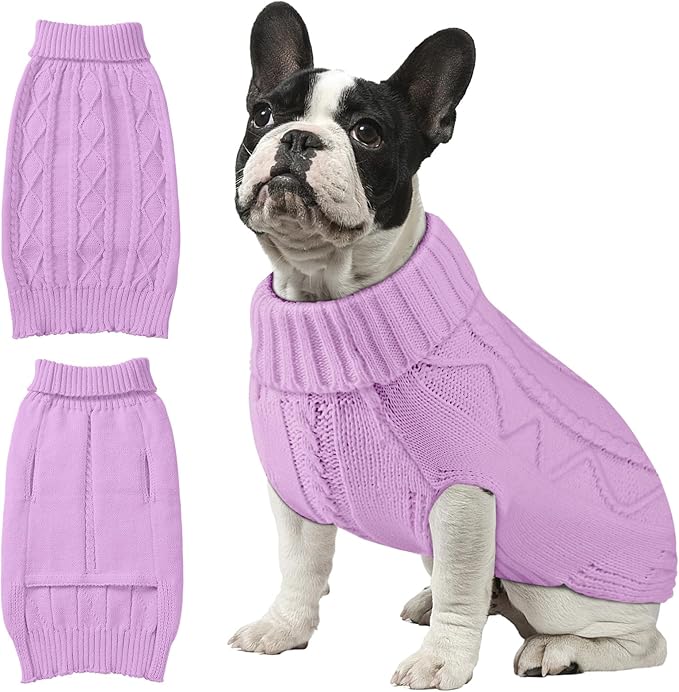 Dog Sweaters for Small Medium Large Dogs Girl, Soft Warm Turtleneck Pup Dogs Shirt, Double Knitting Collar for Outdoor Playing, Warm Dog Clothes
