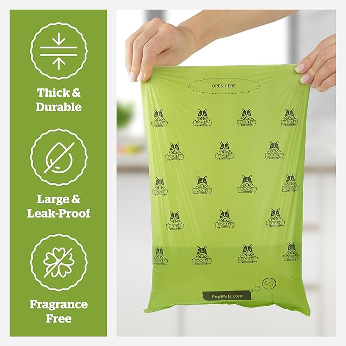 Pogi’s Dog Poop Bags – Leak-Proof & Extra Thick Pet Waste Bags with 2 Holders (Unscented, 50 Rolls, 750-Count)