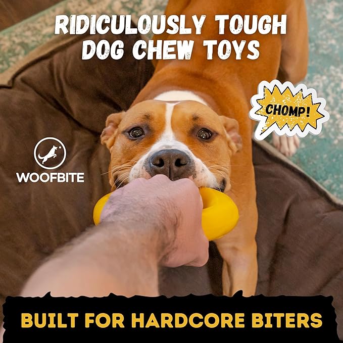 Indestructible Dog Chew Toy - Lifetime Replacement - Durable Toy for Aggressive Chewers - Safe Non-Toxic Natural Rubber - Chew, Tug & Fetch - Tough, Heavy Duty - Med/Large Breed, 6.5”x1.25”