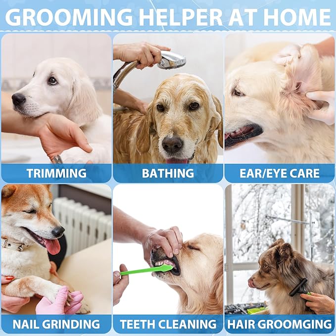 Pet Grooming Hammock Harness for Cats & Small Dogs (XXS), Dog Nail Trimming Sling with Clippers, Scissors & Nail File, Hanging Holder for Easy Grooming & Nail Care