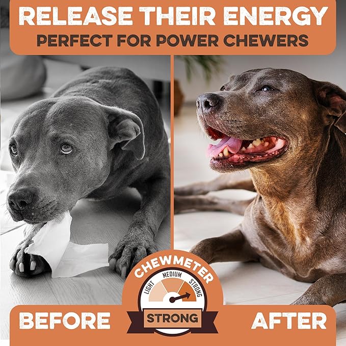 Premium Beef Cheek Rolls for Dogs 10-12" - (3-Pack), Peanut Butter Flavored Long Lasting, Safe & Natural Rawhide Alternative Chews, Ideal for Large Dogs & Aggressive Chewers, Supports Dental Health