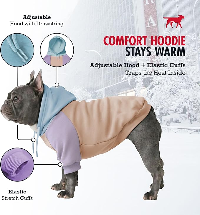 Tuff Pupper Dog Hoodie | Premium Quality 100% Organic Cotton | Ultra Soft Interior for Superior Comfort | Elastic Cuffs & Drawstring for Warmth | Stretch Fit Suitable for All Breeds (Pastel, 3XL)