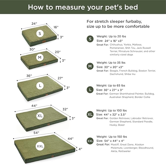 Bedsure Dog Beds Large Sized Dog - Comfy Flat Pet Beds with Removable Washable Cover, Orthopedic Egg Crate Foam Puppy Mat, Suitable for Pet Up to 65 lbs