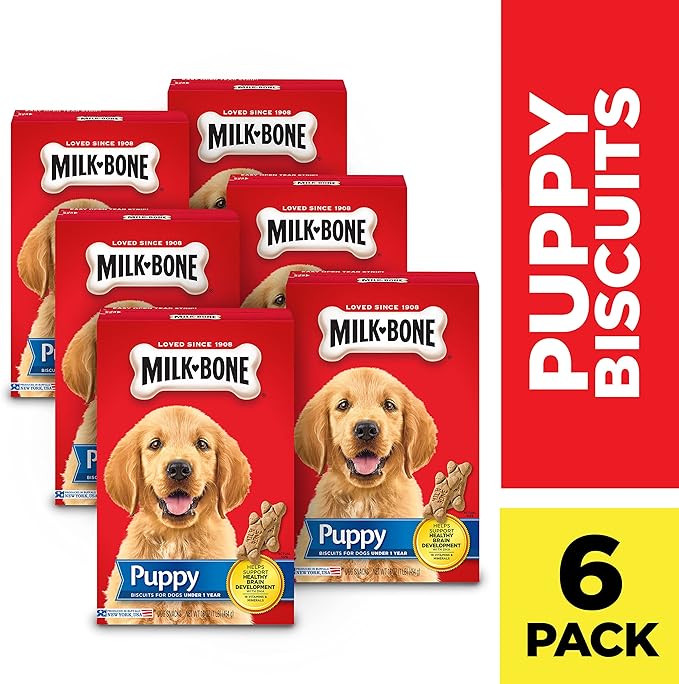 Milk-Bone Original Dog Treats for Puppies, 16 Ounce (Pack of 6), DHA Helps Support Healthy Brain Development