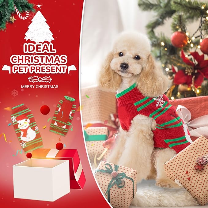 PETCARE Red Snowman Dog Sweater Christmas Dog Sweaters Vest Ugly Snow Xmas Puppy Costume Pet Holiday New Year Fall Winter Clothes for Small Medium Large Dogs Cats Pullover Sweaters Outfits,XX-Small