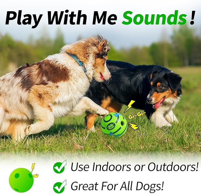 Giggle Ball for Dogs 2 Pack,Interactive Dog Toys,Funny Giggle Sound Toy Ball,Rolling Squeaky Toy for Large Medium Small Dogs,Fun Giggle Sounds Attract Attention When Rolled or Shaken-3.94 inch