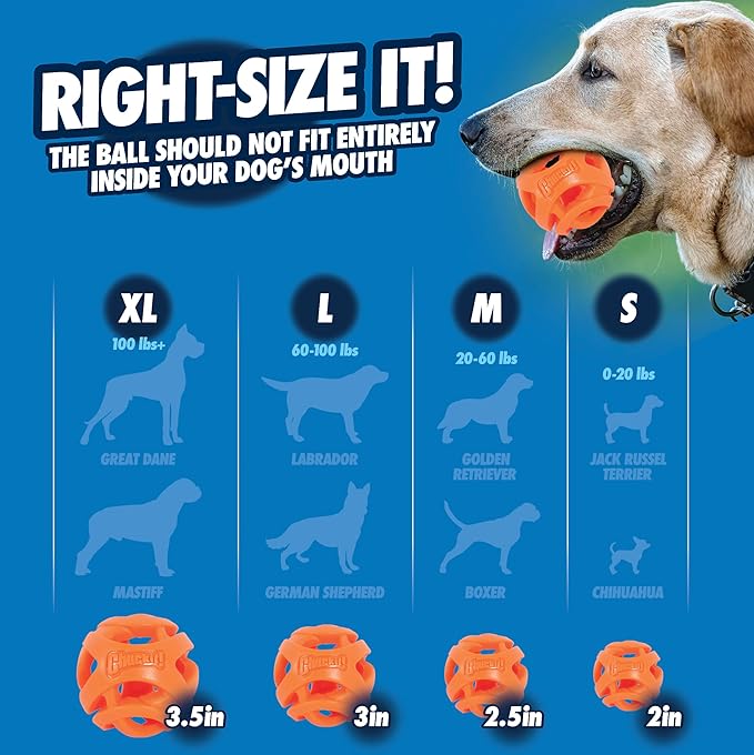 Chuckit! Air Fetch Ball Dog Toy, Extra Large (3.5 Inch Diameter), for dogs over 100 lbs