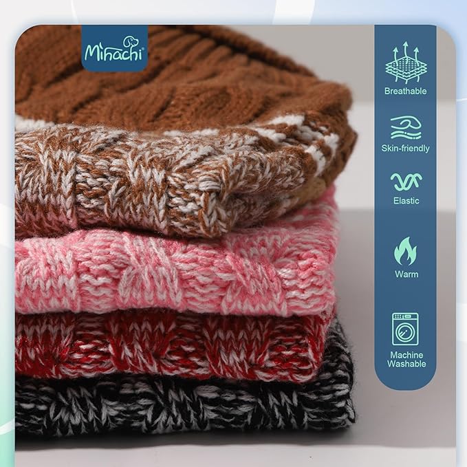 Mihachi Soft Warm Dog Sweater, Cold Weather Turtleneck Knitted Pullover Dog Clothes Costume with Leash Hole for Cats & Puppies, Black S