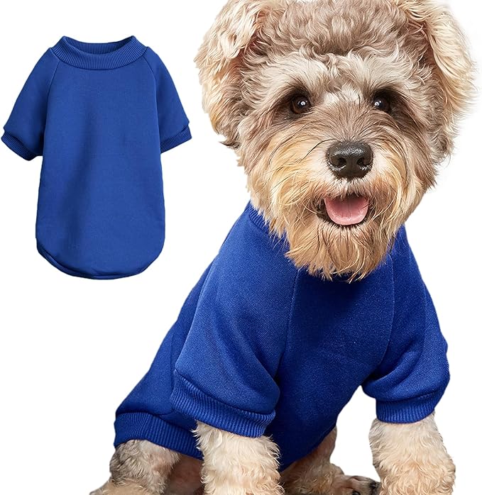 Puppy Sweater for Small Dogs Clothes Warm Winter Cat Clothe Pet Sweatshirt Knitwear Doggie Kitten Clothing, Blue, X-Large