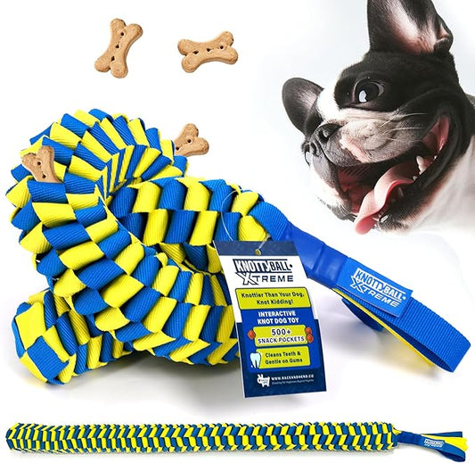 Race&Herd KnottyBall Xtreme Snuffle Ball - Interactive Dog Puzzle Toy for Small Dogs, Stimulating Dog Toys for Boredom, Treat Puzzle Toys for Dogs Enrichment, Snuffle Treat Dispensing Smart Dog Toys