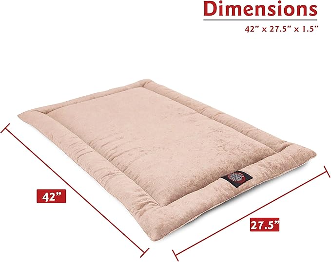 Majestic Pet Orthopedic Memory Foam Dog Crate Mat - Plush Pet Bed Pad for Crates & Kennels | USA Crafted | 42"x26" Villa Pearl