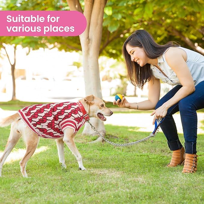 Pet Sweaters for Dogs Boys and Girls, Dynamic Letter Patterned Dog Sweater,Dog Cardigan,Pet Clothes,Pet Knitted Clothing,Fit for Different Seasons and Kinds of Dogs (Pink XS)