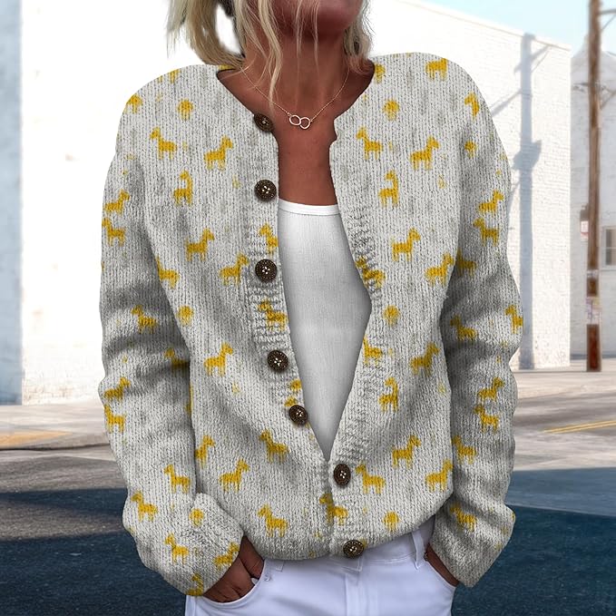 Sweater for Women Trendy Open Front Cardigan Fall Cardigan Sweaters for Women Crewneck Long Sleeve Outfits Fashion
