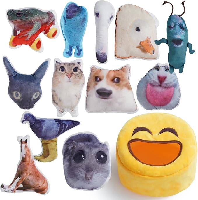 Nocciola Plush Squeaky Dog Toys – 12 Pack Small Dog Chew Toys with Squeakers, Soft Stuffed Puppy Toys with Carry Bag for Small & Medium Dogs