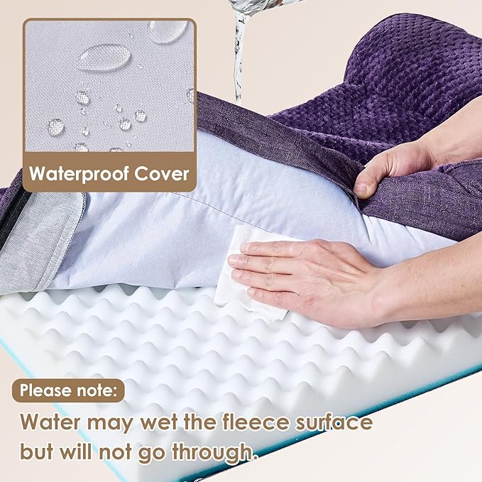 EHEYCIGA Memory Foam Dog Bed XLarge Sized Dogs, Extra Large Dog Bed Orthopedic with Washable Removable Cover, Waterproof XL Pet Bed Couch, 44x33x6 Inches, Purple