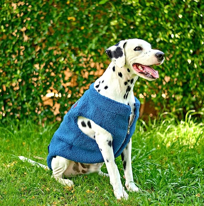 Tuff Pupper Reversible Fleece Sweater Vest for Dogs | Lightweight Comfortable Insulated Jacket | Front Zip Closure | Machine Washable | Built-in Leash Hole | Sizes for All Breeds (XL, Teal)