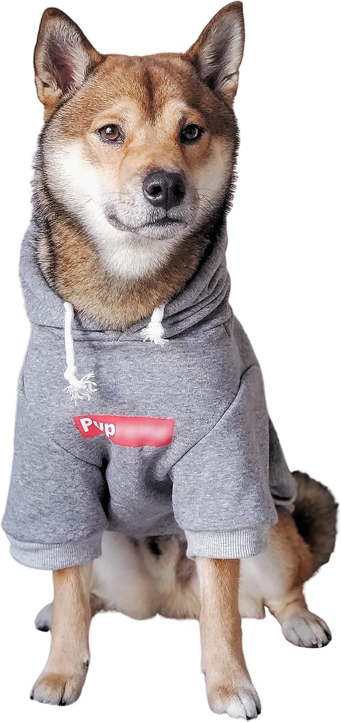 ChoChoCho Pup Dog Hoodie, Dog Sweater, Fashion Dog Clothes, Pet Clothing Cotton Cat Hoodies Stylish Streetwear Sweatshirt Gray Tracksuits Outfit for Dog Cat Puppy Small Medium Large (L)