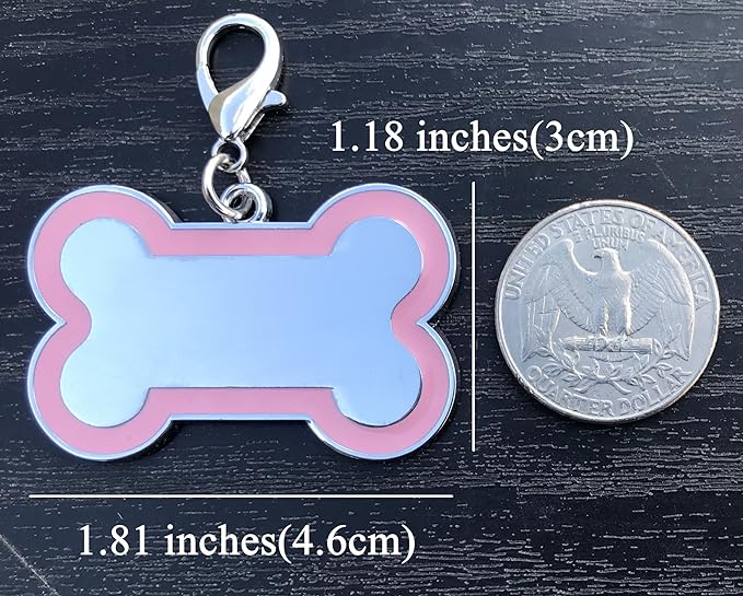 Personalized Dog ID Tags - Laser Engraved, Bone-Shaped, Large: Purple