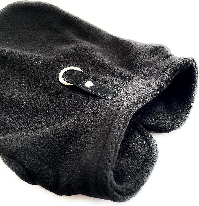 JACKO & CO - Fleece Vest Dog Sweater with Leash Ring - Soft, Warm & Lightweight Pullover Coat for Small & Medium Dogs, Puppies & Cats - Cozy Fall/Winter/Spring Pet Jacket (Black, XS 2-4lbs)