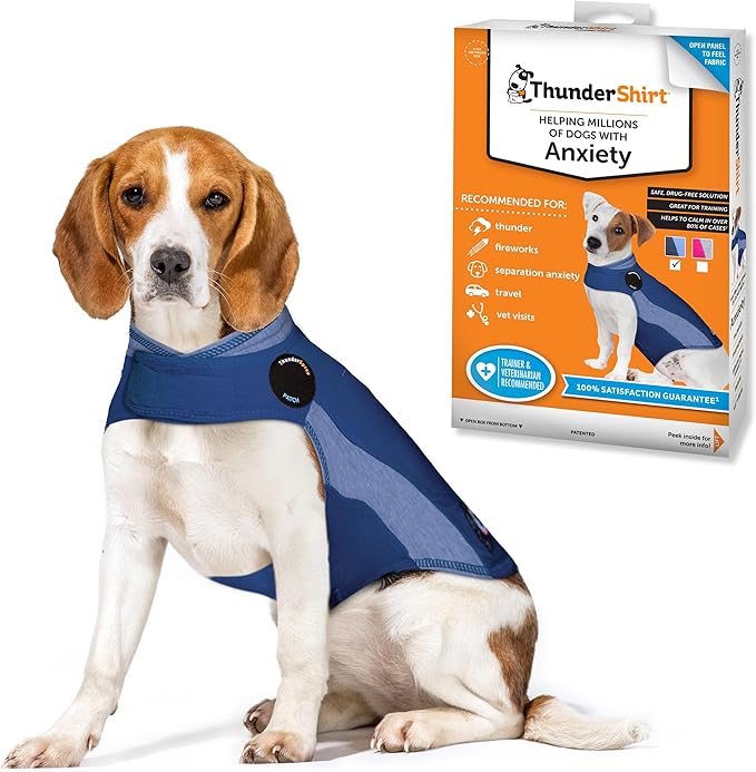 ThunderShirt for Dogs, Medium, Blue Polo - Dog Anxiety Relief Calming Vest